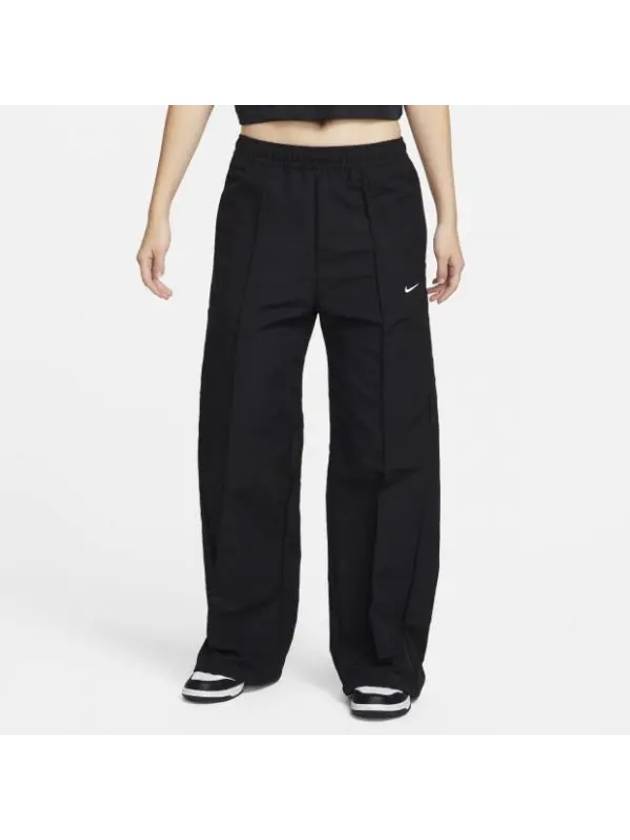 Sportswear Everything Woven Mid-Rise Open Hem Track Pants Black - NIKE - BALAAN 1