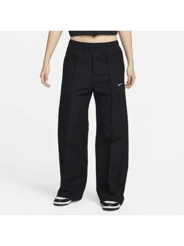 Sportswear Everything Woven Mid-Rise Open Hem Track Pants Black - NIKE - BALAAN 1