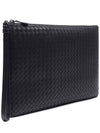 Intrecciato Strap Clutch Bag Black - BOTTEGA VENETA - BALAAN 3