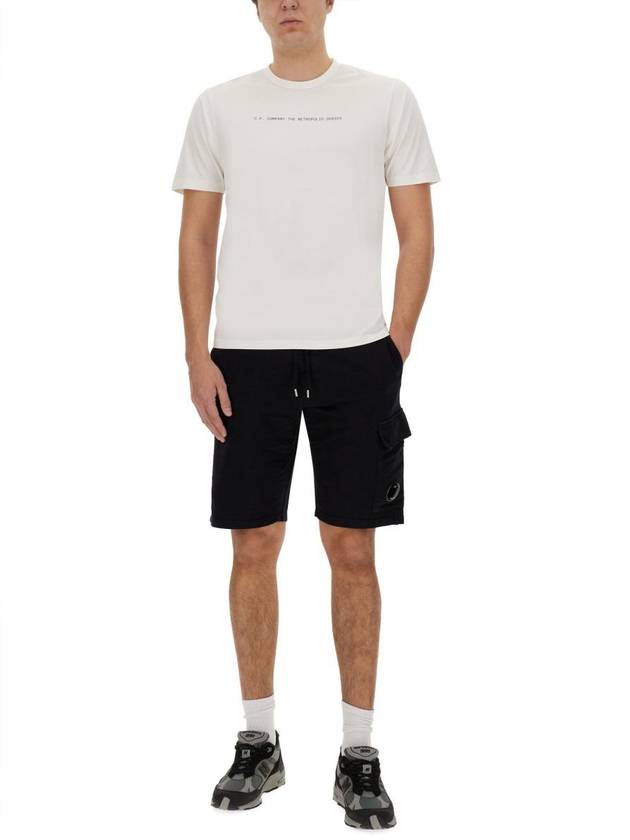 Mercerized Jersey Graphic Face Short Sleeve T-Shirt White - CP COMPANY - BALAAN 3