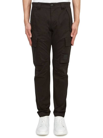 Men's Metropolis Stretch Satin Cargo Straight Pants Black - CP COMPANY - BALAAN 2