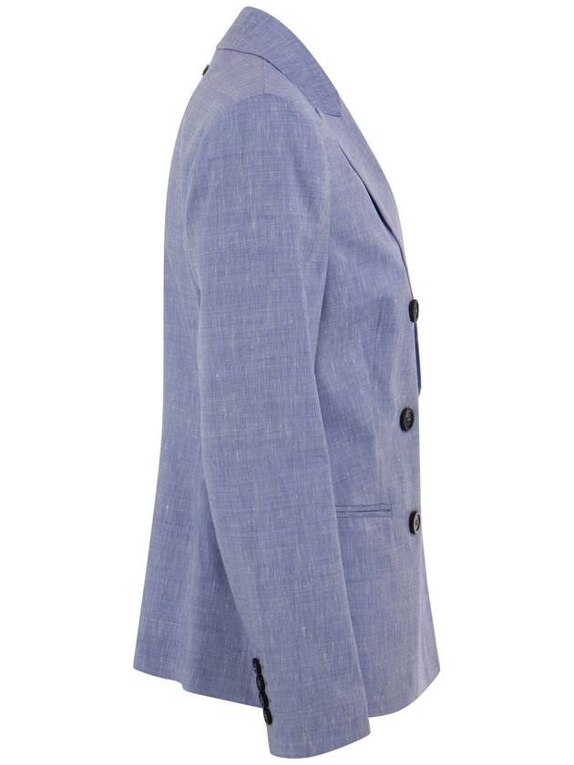 Wool and linen canvas double-breasted blazer - PESERICO - BALAAN 3