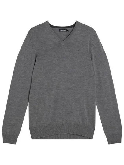 Lymann Merino V-Neck Knit Top Grey Melange - J.LINDEBERG - BALAAN 2