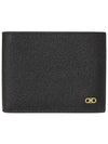 Gancini Bifold Half Wallet Black - SALVATORE FERRAGAMO - BALAAN 2