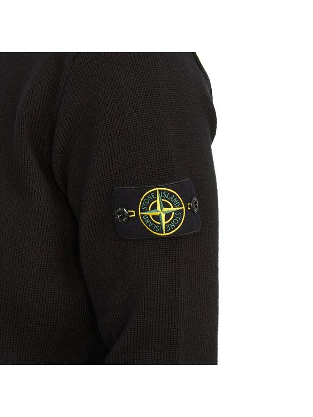 Logo Patch Knit Top Black - STONE ISLAND - BALAAN 9