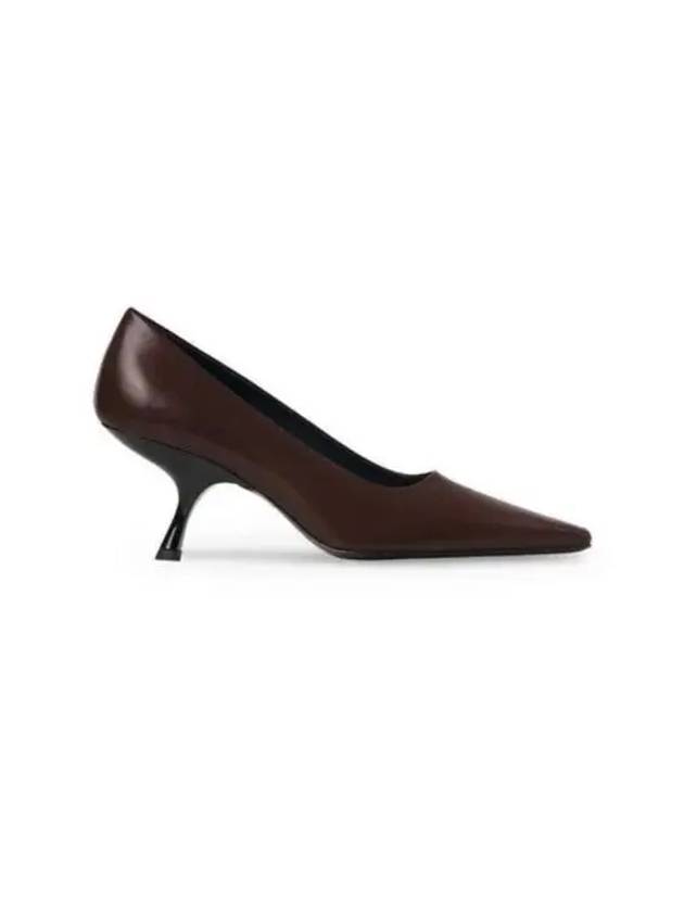 The Row Women s Brown Square Toe Kitten Calfskin Pumps Heel F1279 L52 - THE ROW - BALAAN 3