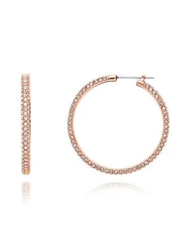 Dextera Crystal Large Hoop Earrings Rose Gold - SWAROVSKI - BALAAN 2