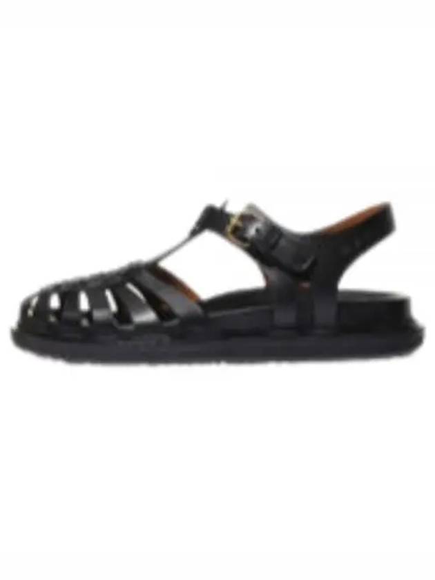 Leather Fisherman's Sandals Black - MARNI - BALAAN.