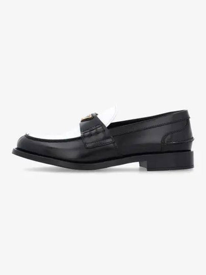 Two tone brushed leather loafers black white 1D813N AZ3 F0967 - PRADA - BALAAN 2