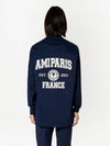 Back Printing Logo Cotton Long Sleeve Shirt Navy - AMI - BALAAN 4