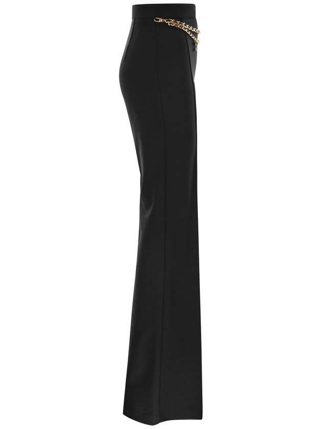 Stretch crepe palazzo trousers with belt - ELISABETTA FRANCHI - BALAAN 3