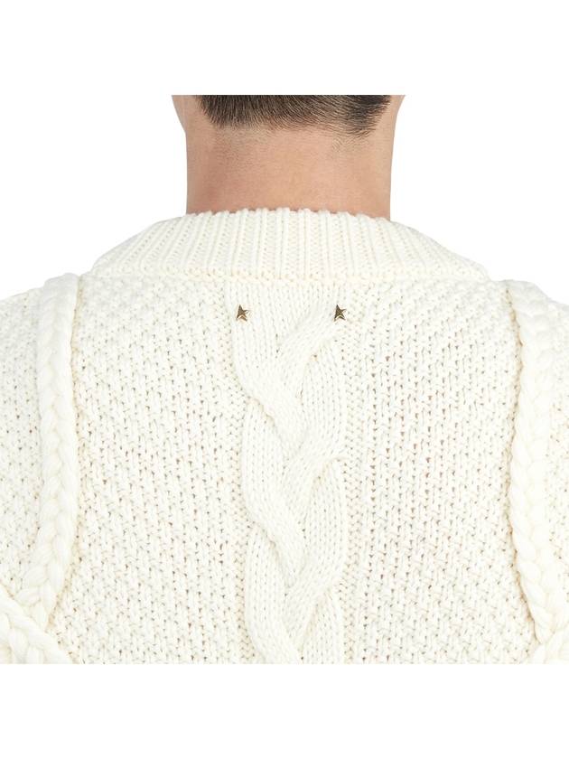Logo Patch Twisted Knit Top Ivory - GOLDEN GOOSE - BALAAN 8