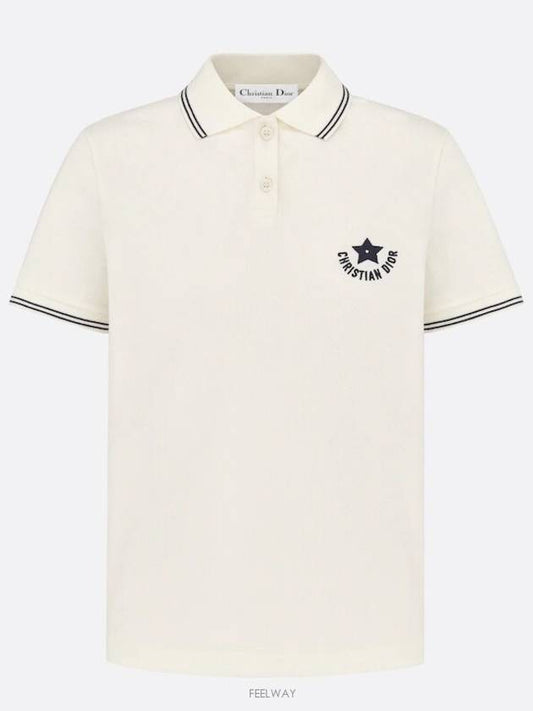 Dioriviera Polo Shirt White Cotton Blend Jersey - DIOR - BALAAN 1