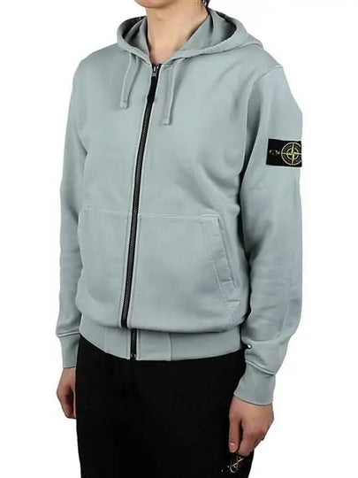 Wappen Patch Cotton Hooded Zip Up Sky Blue - STONE ISLAND - BALAAN 2