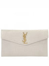 Crocodile Embossed Uptown Clutch Bag Blanc Vintage - SAINT LAURENT - BALAAN 2