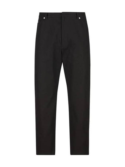 Triangle Logo Cotton Straight Pants Black - PRADA - BALAAN 2