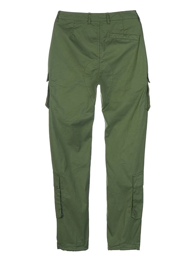 Supima Cotton Twill Stretch Cargo Pants Olive Green - STONE ISLAND - BALAAN 3