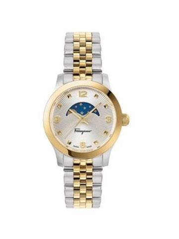 Moonphase Two-Tone Metal Watch Gold Silver - SALVATORE FERRAGAMO - BALAAN 1