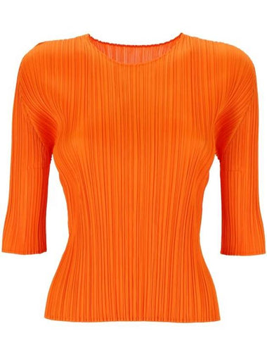 Women's Pleats Blouse Orange - ISSEY MIYAKE - BALAAN 1