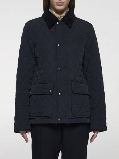 Corduroy Collar Quilted Jacket Black - BURBERRY - BALAAN 2