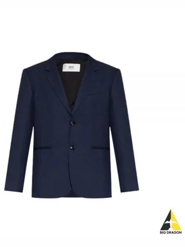 Two Button Blazer Jacket Navy - AMI - BALAAN 2