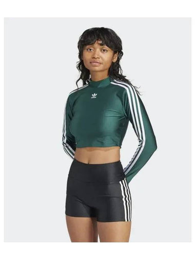 adidas 3S Crop Long Sleeve Tee Green IR8136 - ADIDAS - BALAAN 1