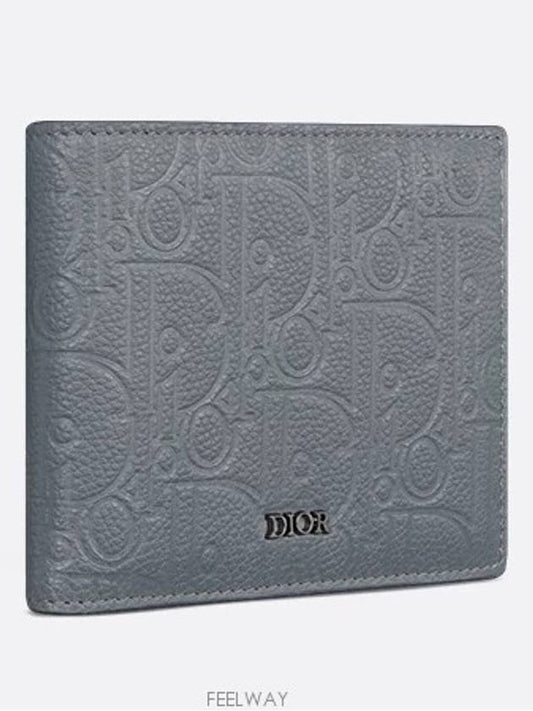 Half Wallet Deep Gray Dior Gravity Leather - DIOR - BALAAN 2