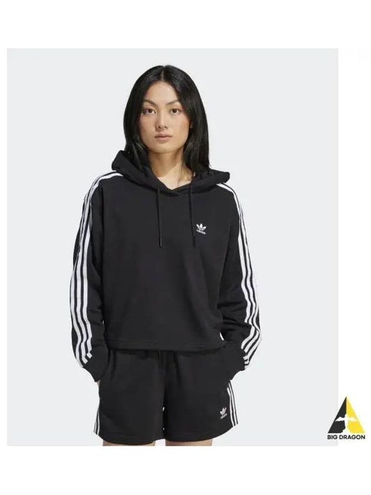 adidas 3S Short Hoodie Black IU2424 - ADIDAS - BALAAN 1