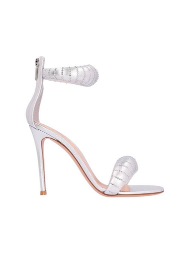 CRYSTAL-EMBELLISHED METALLIC SANDALS - GIANVITO ROSSI - BALAAN 1