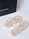 Markdown CC Logo Crystal Strap Sandals Beige 37 5 G39728 - CHANEL - BALAAN 8