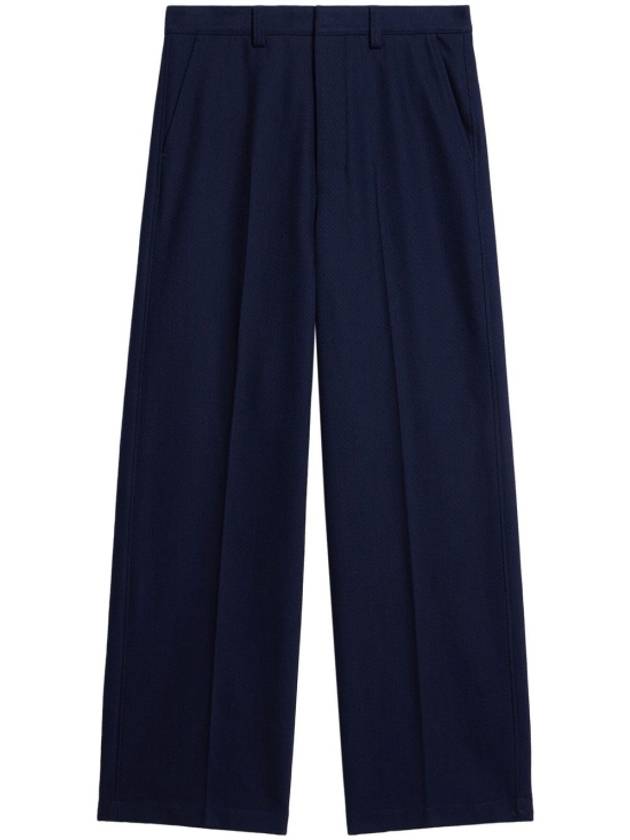 cotton wide pants navy - AMI - BALAAN.