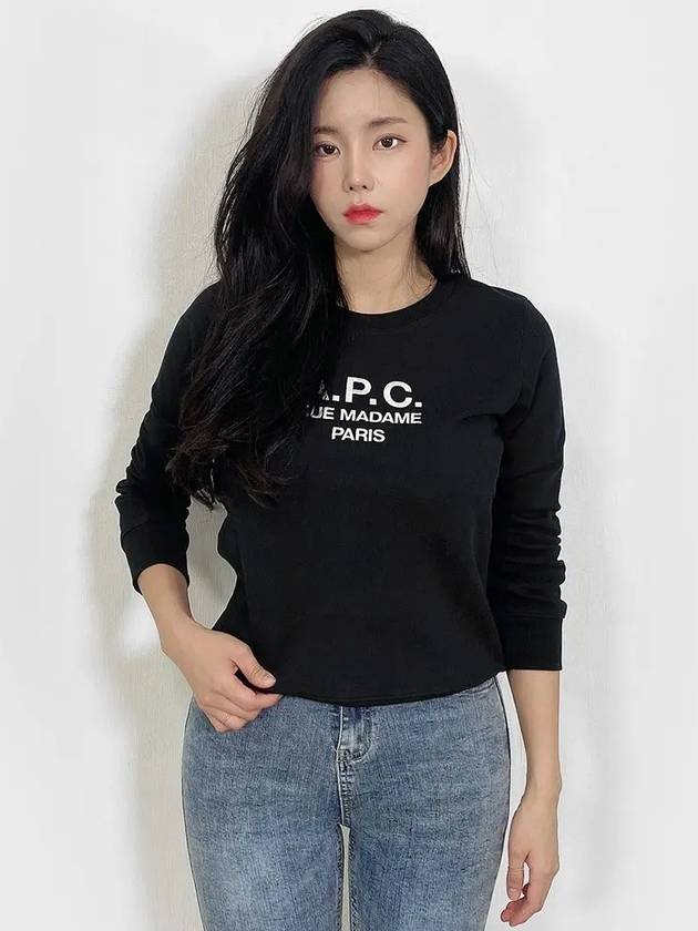 Women's Tina Logo Sweat Sweatshirt Black - A.P.C. - BALAAN 2