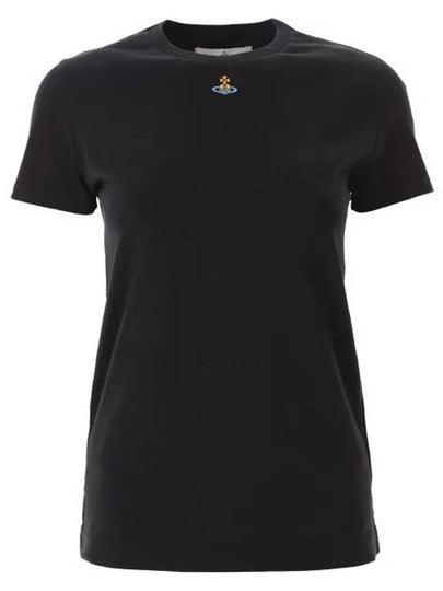 Embroided ORB Peru Short Sleeve T-Shirt Black - VIVIENNE WESTWOOD - BALAAN 2