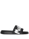 Men's Graffiti Rubber Pool Slippers Black - ALEXANDER MCQUEEN - BALAAN 2