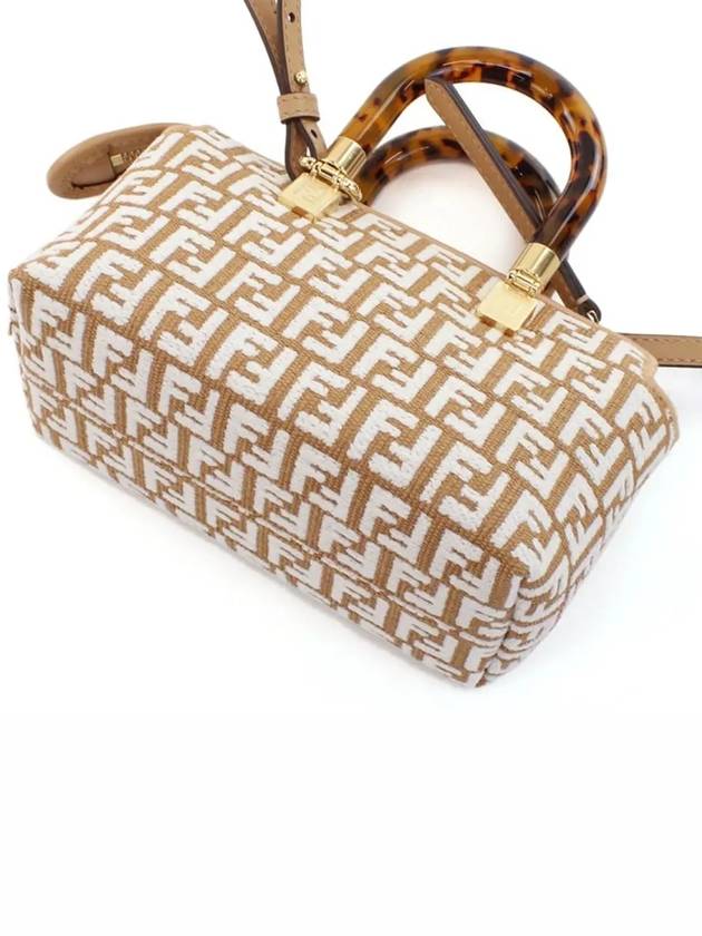 By The Way Mini Raffia Boston Tote Bag Beige - FENDI - BALAAN 4