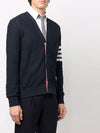 4 Bar Open Raschel Stitch V Neck Cardigan Navy - THOM BROWNE - BALAAN 5