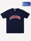 Line Big Arch Logo Short Sleeve T Shirt Navy - ALEX&AIDEN - BALAAN 1