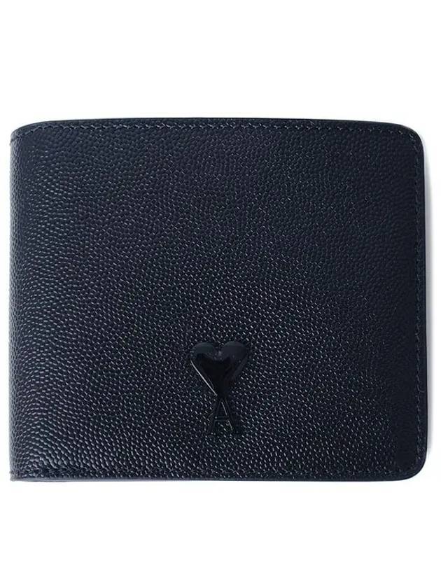 Heart Logo Half Wallet Navy - AMI - BALAAN 1