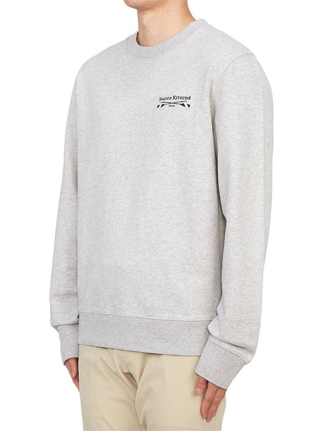 Oars Regular Crew Sweatshirt Light Grey Melange - MAISON KITSUNE - BALAAN 3