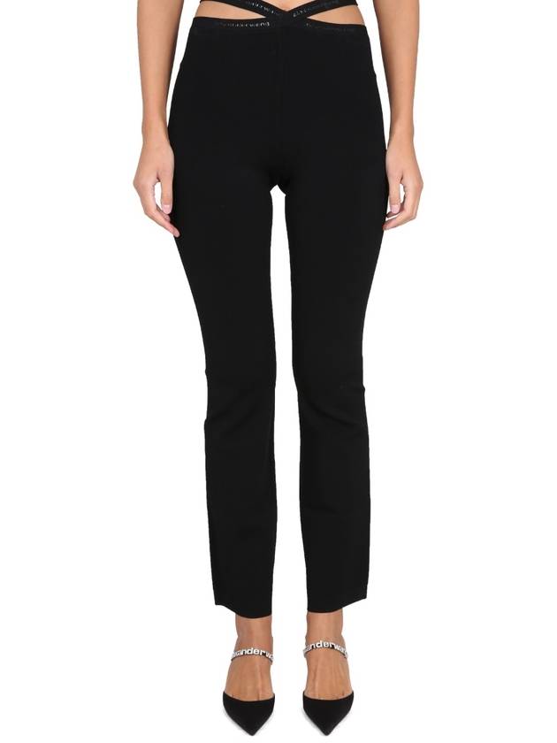 Women's Crisscross Logo LeGGings Black - ALEXANDER WANG - BALAAN 2