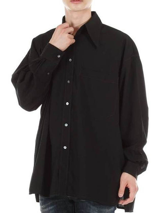 Men's Button Up Long Sleeve Shirt Black - ACNE STUDIOS - BALAAN 1
