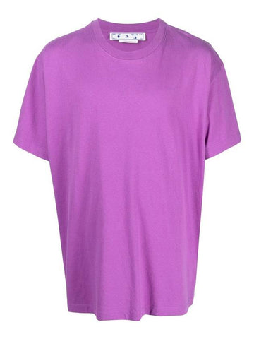 Men's Diag Tab Over Short Sleeve T-Shirt Purple - OFF WHITE - BALAAN 1