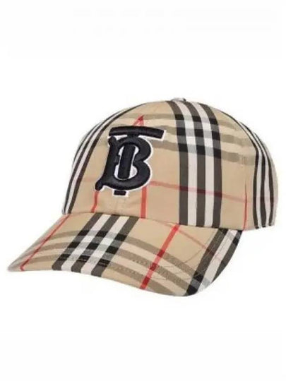 Monogram Motif Vintage Check Cotton Baseball Cap Archive Beige - BURBERRY - BALAAN 2