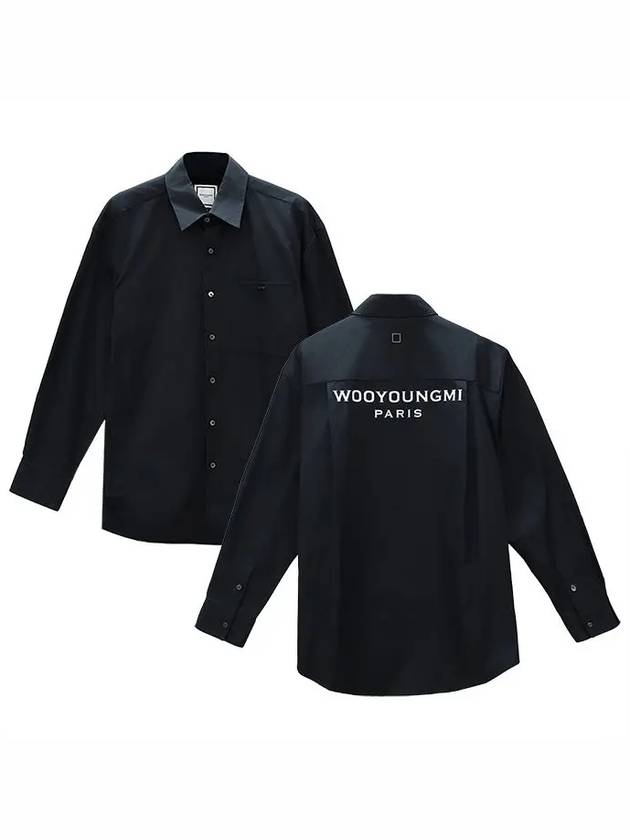 Back Logo Cotton Long Sleeve Shirt Black - WOOYOUNGMI - BALAAN 2