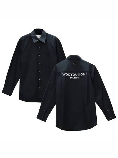 Back Logo Cotton Long Sleeve Shirt Black - WOOYOUNGMI - BALAAN 2