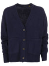 Embroidery Logo Wool Cardigan Navy - POLO RALPH LAUREN - BALAAN 1