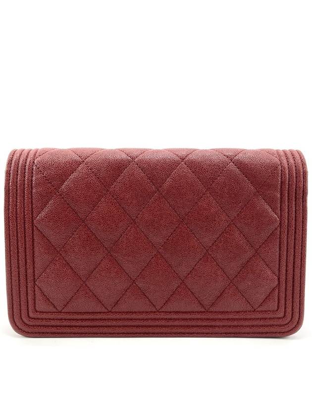 Caviar Boy gold logo woc mini bag cross burgundy - CHANEL - BALAAN 5