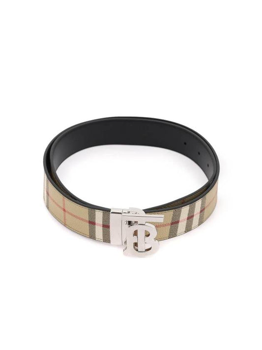 Monogram Motif Vintage Check Reversible Belt Archive Beige - BURBERRY - BALAAN.