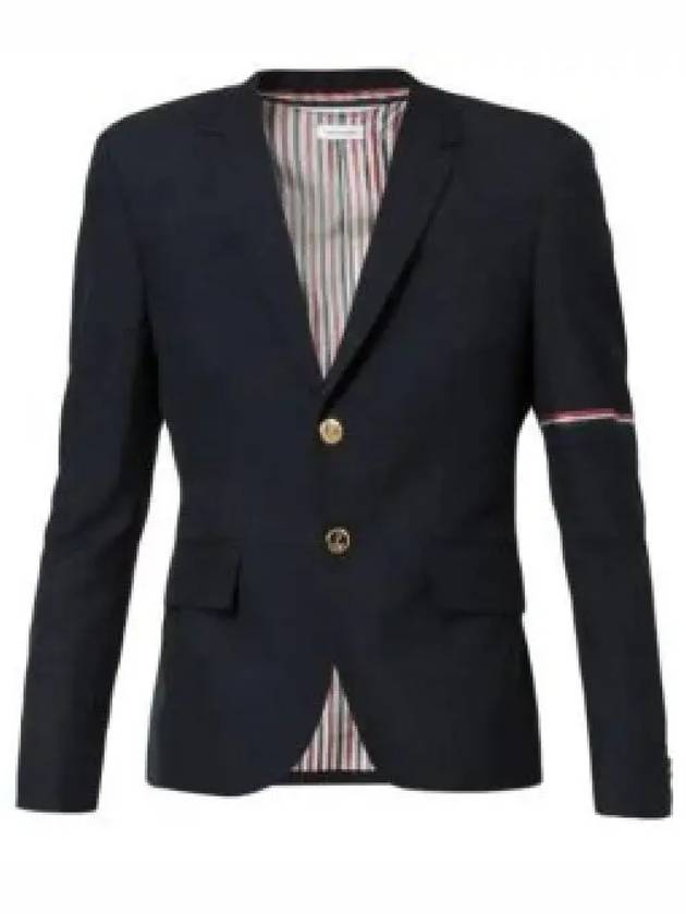 School Uniform Plain Weave Armband High Armhole Jacket Navy - THOM BROWNE - BALAAN 2