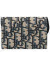 Saddle Flap Card Holder Blue  Oblique Jacquard - DIOR - BALAAN 3